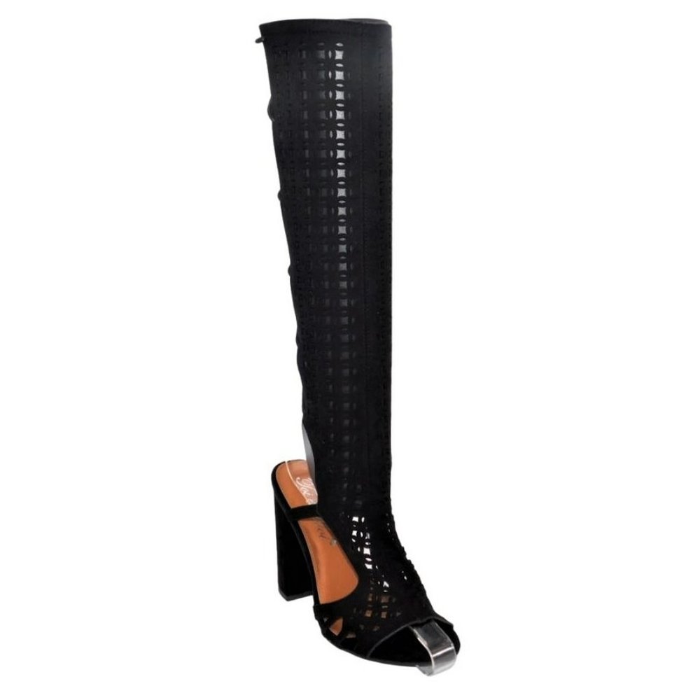 TOI et Moi Black Peep-Toe Tall Women's High Heel Sandal